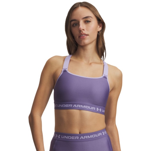  UNDER ARMOUR Damski biustonosz treningowy Under Armour HeatGear High  fioletowy Fioletowy