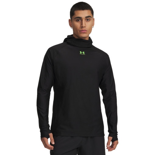  UNDER ARMOUR Męska bluza piłkarska z kapturem i kominem Under Armour UA Ch. Elite Balaclava  czarna Czarny