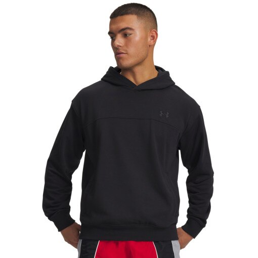  UNDER ARMOUR Męska bluza dresowa nierozpinana z kapturem Under Armour UA Rival Lightweight  czarna Czarny