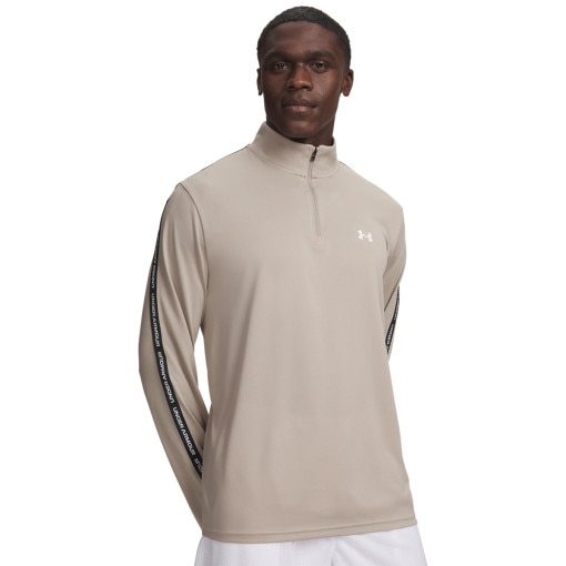  UNDER ARMOUR Męska bluza treningowa Under Armour UA Tech Taping 1/2 Zip  beżowa Beżowy