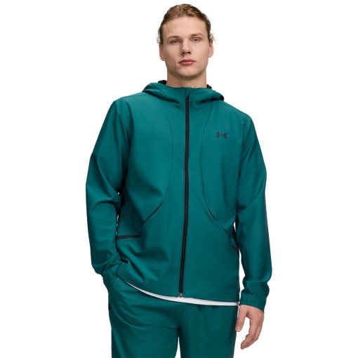  UNDER ARMOUR Męska kurtka z kapturem Under Armour UA Unstoppable Woven Jacket  zielona Zielony