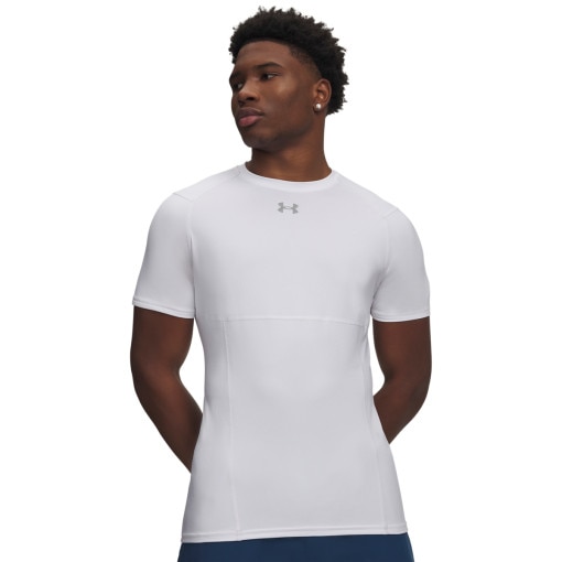  UNDER ARMOUR Męska koszulka treningowa Under Armour UA HG Elite Fitted SS  biała Biały