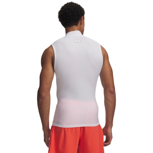 Męska koszulka treningowa Under Armour UA HeatGear Elite Sleeveless Mock - biały