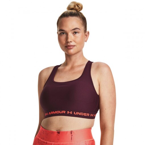 UNDER ARMOUR Biustonosz treningowy  Under Armour UA Crossback Mid Bra  bordowy Bordowy