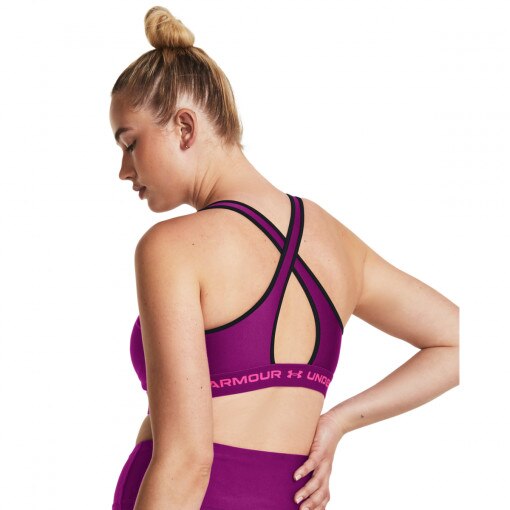 Biustonosz treningowy Under Armour UA Crossback Mid Bra - fioletowy