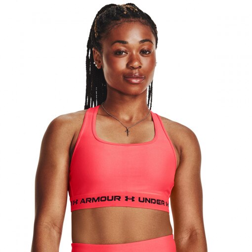 UNDER ARMOUR Biustonosz treningowy  Under Armour UA Crossback Mid Bra  łososiowy Różowy
