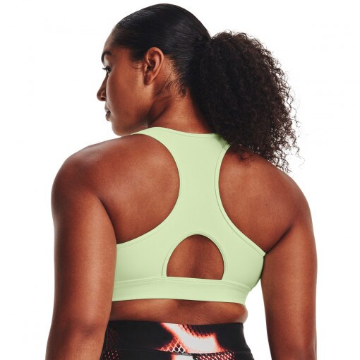 Biustonosz treningowy Under Armour Mid Padless Sports Bra - limonkowy
