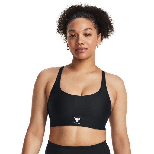  UNDER ARMOUR Biustonosz treningowy Under Armour Project Rock All Train Crosback Bra  czarny Czarny