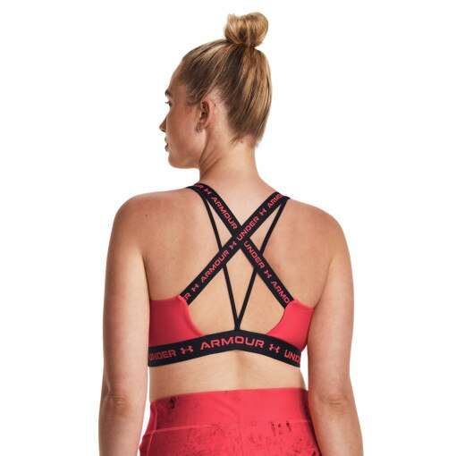 Biustonosz treningowy Under Armour UA Crossback Low - koralowy