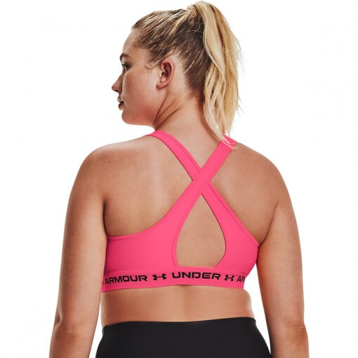 Biustonosz treningowy UNDER ARMOUR UA Crossback Mid Bra - różowy