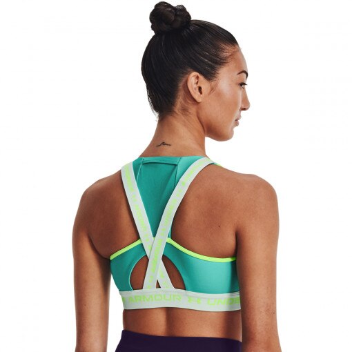 Biustonosz treningowy UNDER ARMOUR UA Crossback Mid Bra Pkt - zielony
