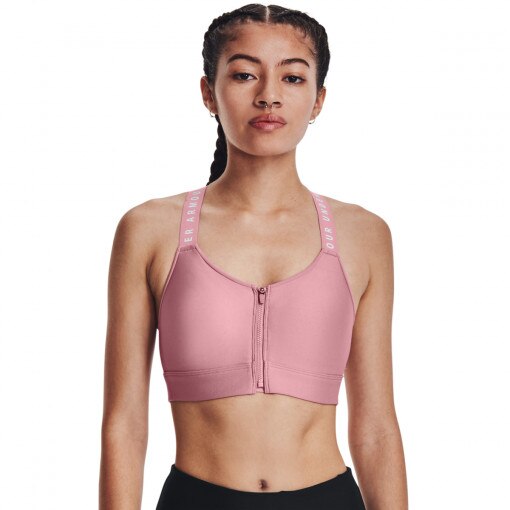 UNDER ARMOUR Biustonosz treningowy UNDER ARMOUR UA Infinity High Bra Zip  różowy Różowy