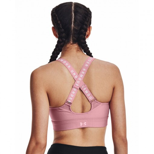 Biustonosz treningowy UNDER ARMOUR UA Infinity High Bra Zip - różowy