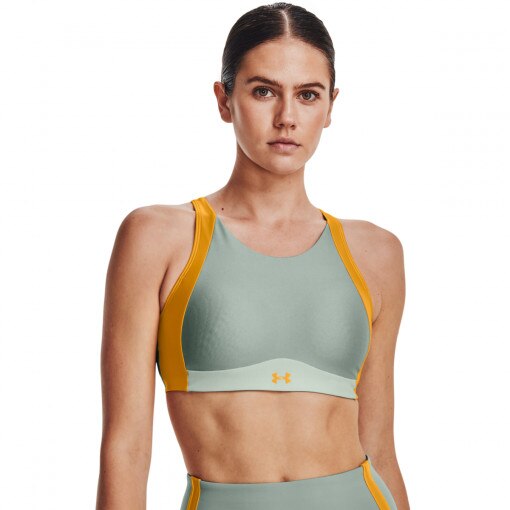 UNDER ARMOUR Biustonosz treningowy UNDER ARMOUR UA Infinity Mid High Neck Shine  miętowy Mięta