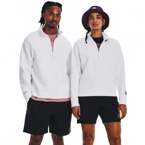 UNDER ARMOUR Bluza treningowa uniseks nierozpinana bez kaptura Under Armour UA Summit Knit 1/2 Zip  biała Biały