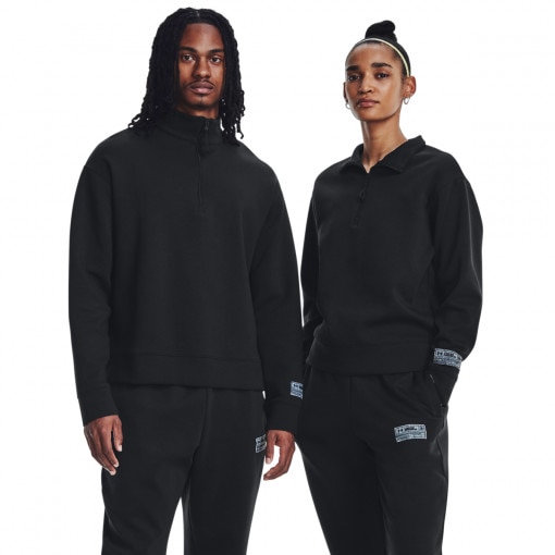 UNDER ARMOUR Bluza treningowa uniseks nierozpinana bez kaptura Under Armour UA Summit Knit 1/2 Zip  czarna Czarny