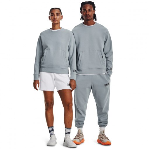 Bluza treningowa uniseks nierozpinana bez kaptura Under Armour UA Summit Knit Crew - szara