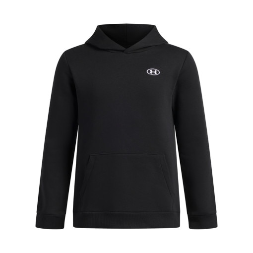 Obrazek dla: UNDER ARMOUR Chłopięca bluza dresowa nierozpinana z kapturem Under Armour UA B Rival Fleece Hoodie  czarna Czarny