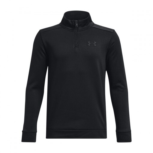 UNDER ARMOUR Chłopięca bluza treningowa nierozpinana bez kaptura Under Armour UA Armour Fleece 1/4 Zip  czarna Czarny