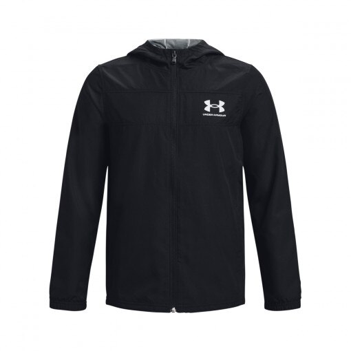  UNDER ARMOUR Chłopięca kurtka treningowa UNDER ARMOUR UA Sportstyle Windbreaker  czarna Czarny