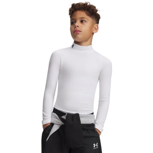 Obrazek dla: UNDER ARMOUR Chłopięcy longsleeve treningowy Under Armour UA CG ColdGear Armour Mock LS  biały Biały