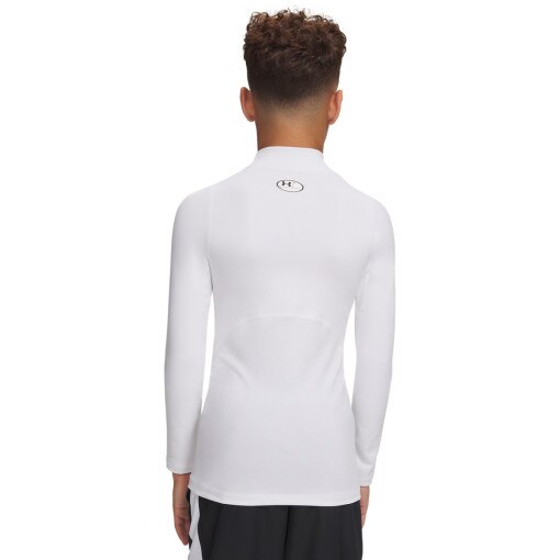 Chłopięcy longsleeve treningowy Under Armour UA CG ColdGear Armour Mock LS - biały