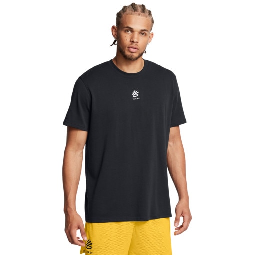 UNDER ARMOUR Męska koszulka do koszykówki Under Armour Curry Logo Heavyweight  czarna Czarny