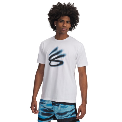 UNDER ARMOUR Męska koszulka do koszykówki Under Armour Curry Playable Tee 1  biała Biały