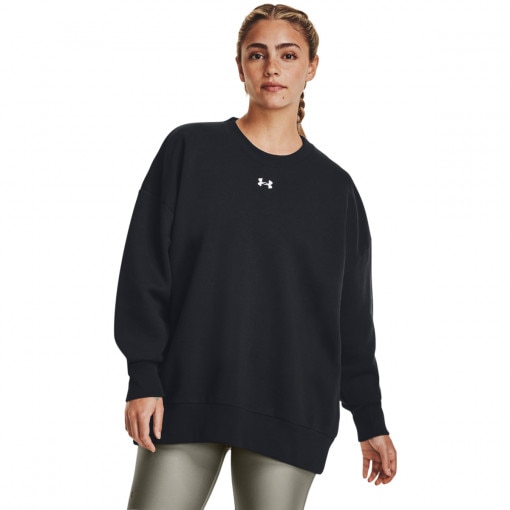 UNDER ARMOUR Damska bluza dresowa nierozpinana bez kaptura Under Armour UA Rival Fleece OS Crew  czarna Czarny