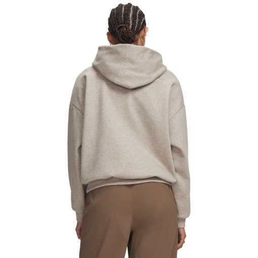 Damska bluza dresowa nierozpinana z kapturem Under Armour Icon Fleece Hoodie - beżowa