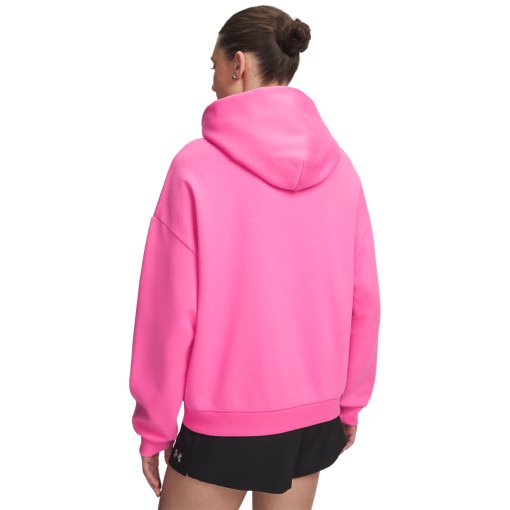 Damska bluza dresowa nierozpinana z kapturem Under Armour Icon Fleece Hoodie - różowa