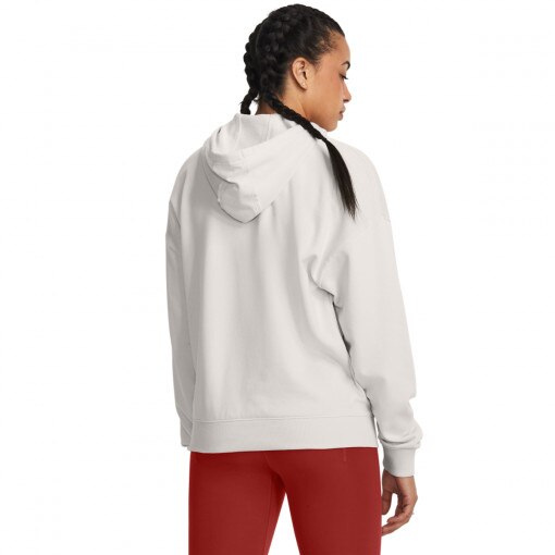 Damska bluza dresowa nierozpinana z kapturem Under Armour Project Rock Everyday Terry Hoody - biała 