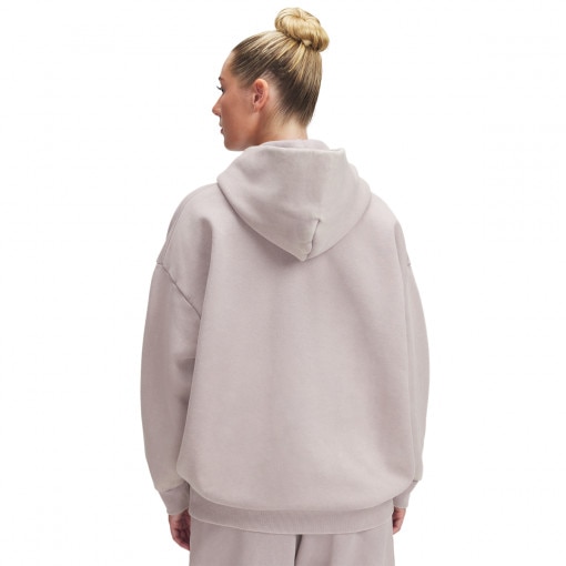 Damska bluza dresowa nierozpinana z kapturem Under Armour UA Icon Hwt Flc Os Hdy - beżowa