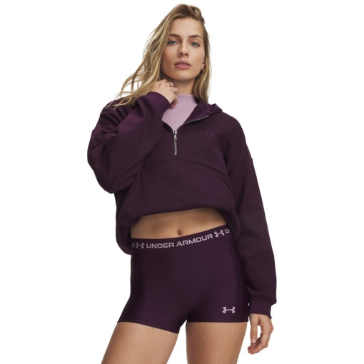 Obrazek dla: UNDER ARMOUR Damska bluza nierozpinana z kapturem Under Armour UA Icon Fleece HZ Hoodie  fioletowa Fioletowy