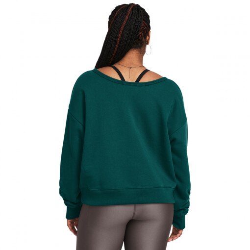 Damska bluza treningowa nierozpinana bez kaptura Under Armour Project Rock HW Terry LS Q1 - zielona