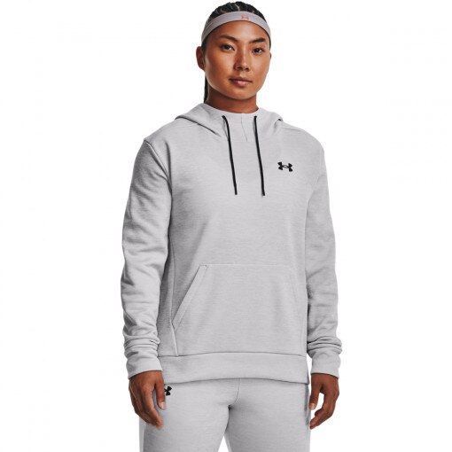 UNDER ARMOUR Damska bluza treningowa nierozpinana z kapturem Under Armour Fleece LC Hoodie  szara Szary