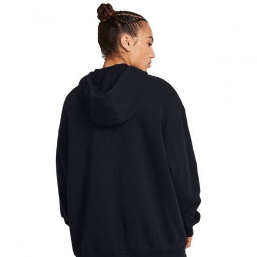 Damska bluza treningowa rozpinana z kapturem Under Armour Project Rock HW Terry FZ OS Q1 - czarna