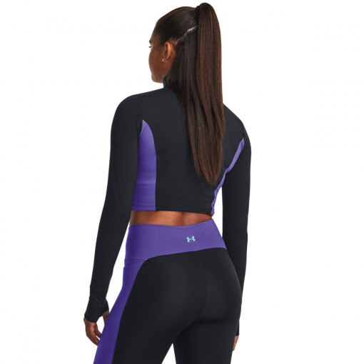 Damska bluza treningowa Under Armour Project Rock LetsGo Crop FZ - czarna