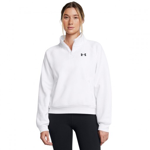 UNDER ARMOUR Damska bluza treningowa Under Armour UA  Armour Fleece® Pro ½ Zip  biała 100