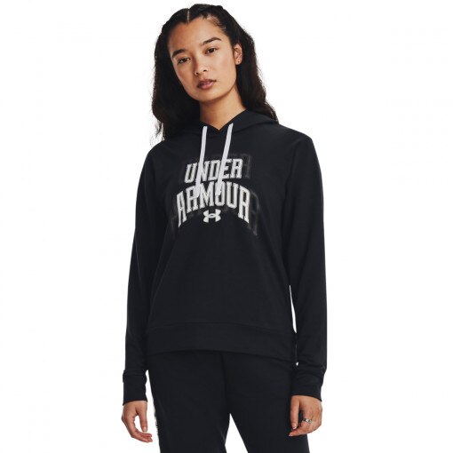 UNDER ARMOUR Damska bluza treningowa Under Armour UA Rival Terry Graphic Hoody  czarna Czarny