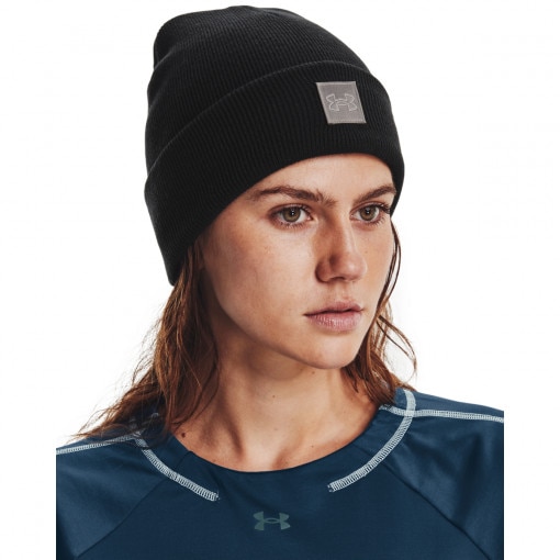 UNDER ARMOUR Damska czapka treningowa Under Armour UA Halftime Cuff  czarna Czarny