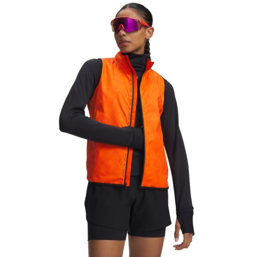 Obrazek dla: UNDER ARMOUR Damska kamizelka do biegania Under Armour UA Velociti Cold Weather Storm  pomarańczowa Pomarańczowy