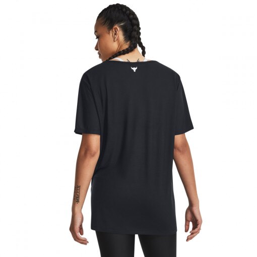Damska koszulka treningowa Under Armour Project Rock Completer Deep V T - czarna