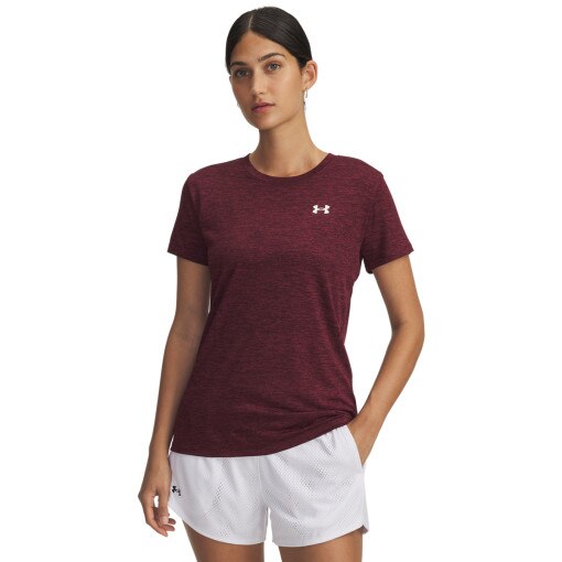 UNDER ARMOUR Damska koszulka treningowa Under Armour Tech SSC Twist  bordowa Bordowy