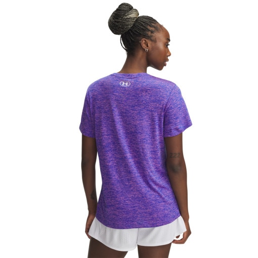 Damska koszulka treningowa Under Armour Tech SSC- Twist - fioletowa