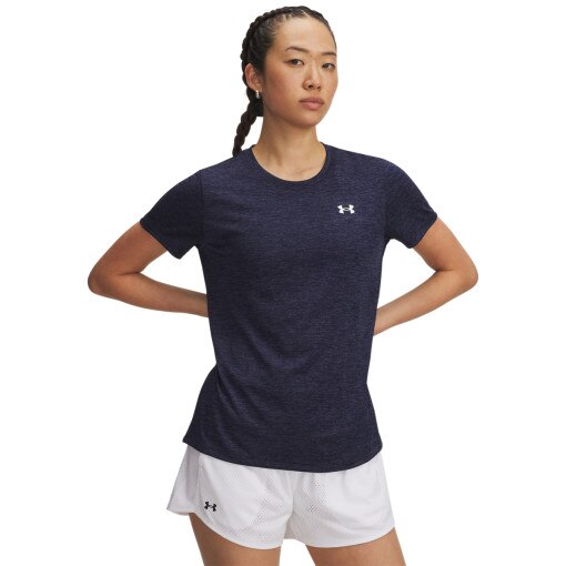 UNDER ARMOUR Damska koszulka treningowa Under Armour Tech SSC Twist  granatowa Granatowy
