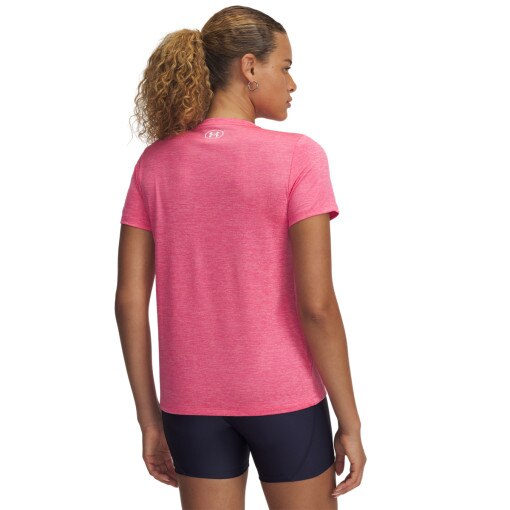 Damska koszulka treningowa Under Armour Tech SSC- Twist - różowa 