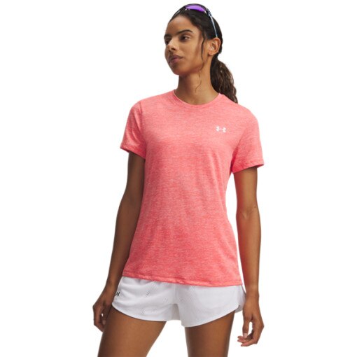  UNDER ARMOUR Damska koszulka treningowa Under Armour Tech SSC Twist  rożowa Różowy