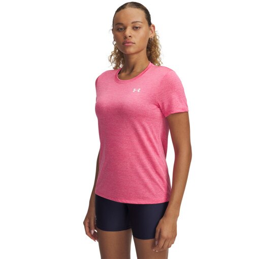 UNDER ARMOUR Damska koszulka treningowa Under Armour Tech SSC Twist różowa Różowy