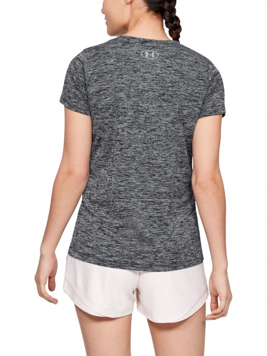 Damska koszulka treningowa UNDER ARMOUR Tech SSC - Twist - szara 